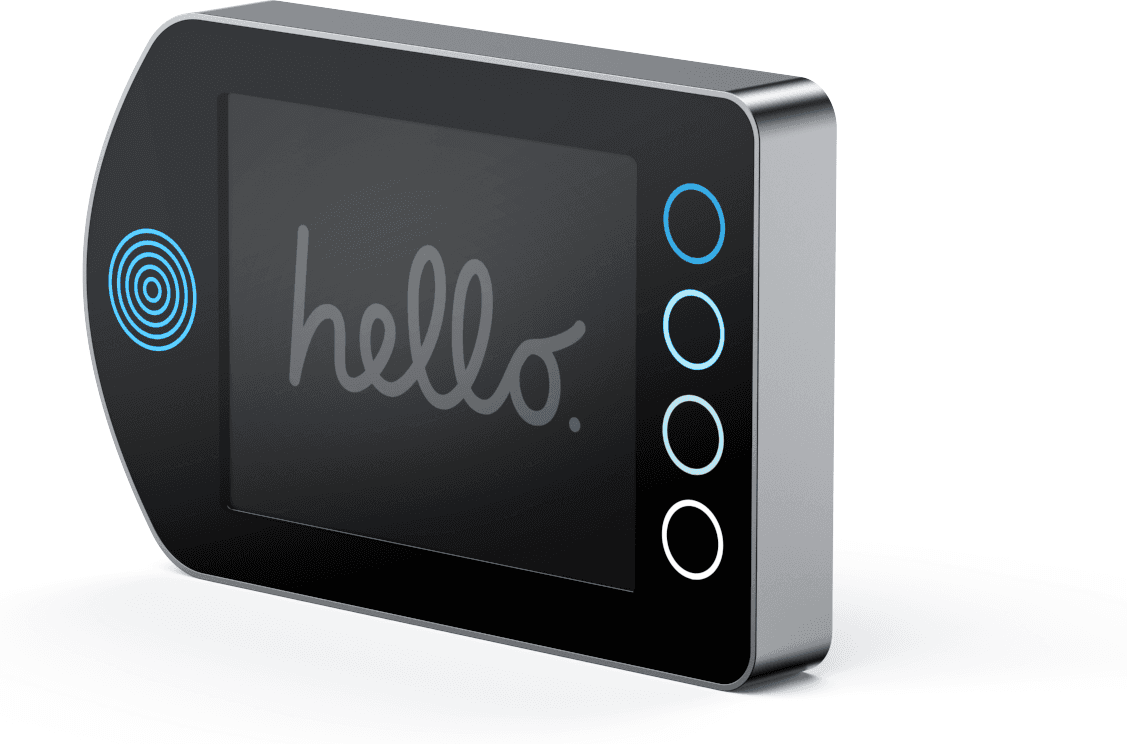 Adaptiv Smart Display mounted at eye level in a building corridor