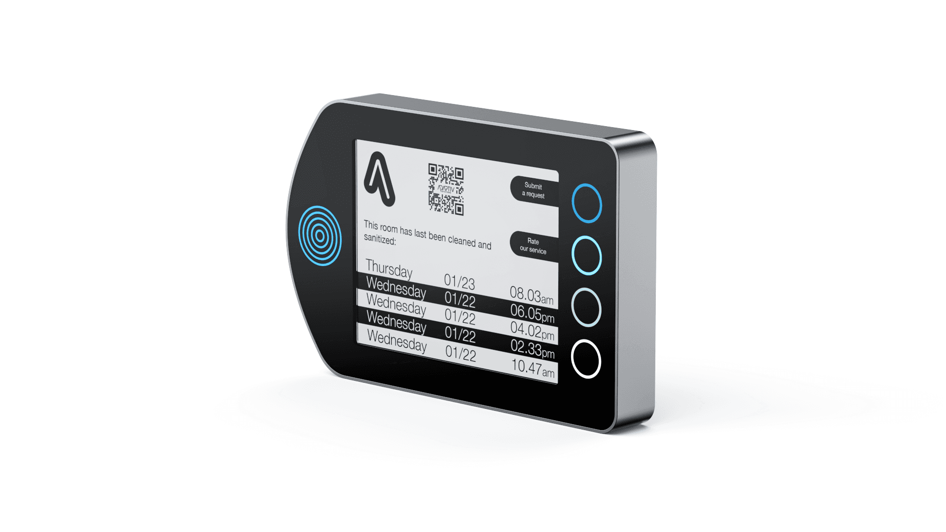 Smart Display — Live service status and on-demand requests, on the wall where it matters.